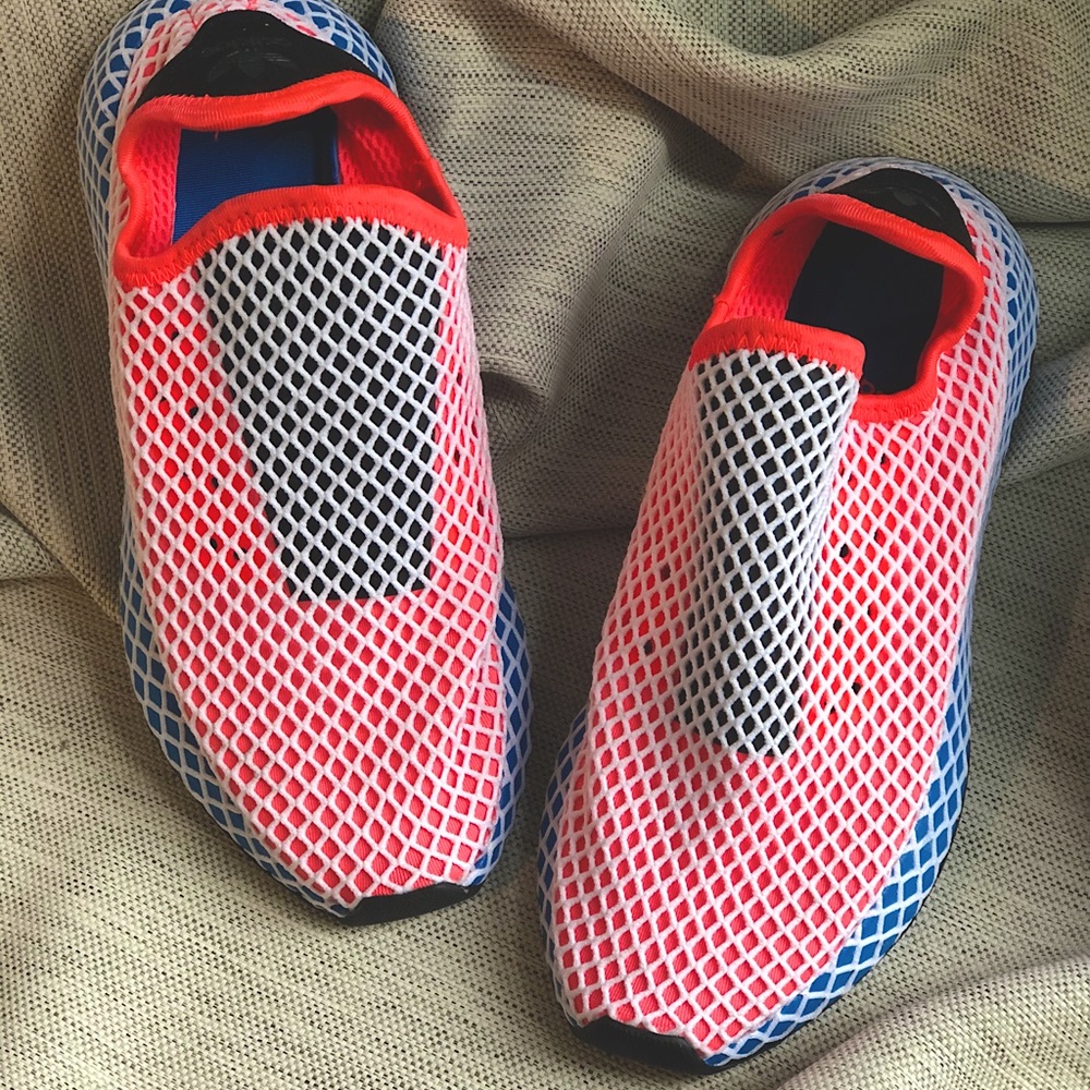Adidas Deerupt Red/Blue Wmns Sz 7
